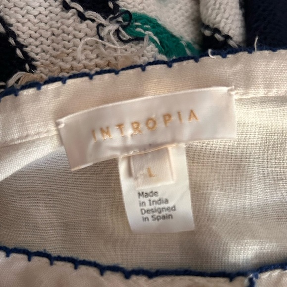 Anthropologie Intropia Linen Embroidered Fruit Top in Cream Sz L - Picture 11 of 12